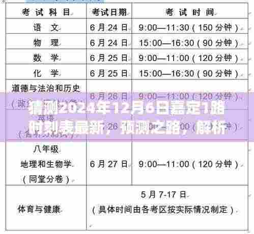 解析预测之路,嘉定公交1路时刻表未来走向(最新预测,2024年视角)