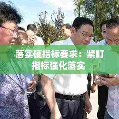 落实硬指标要求:紧盯指标强化落实