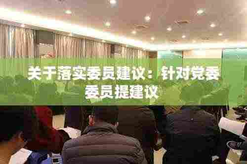 关于落实委员建议：针对党委委员提建议 