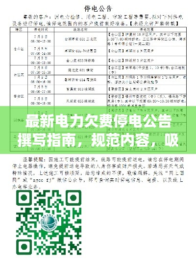 最新电力欠费停电公告撰写指南，规范内容，吸引目光，助力百度收录优化！