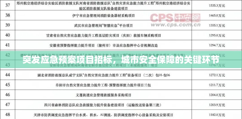 突发应急预案项目招标,城市安全保障的关键环节