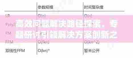 高效问题解决路径探索,专题研讨引领解决方案创新之路