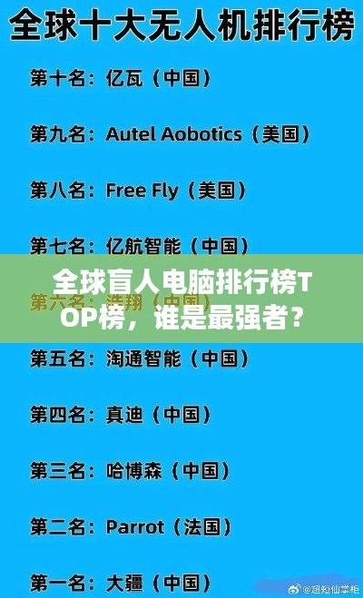 全球盲人电脑排行榜TOP榜,谁是最强者?