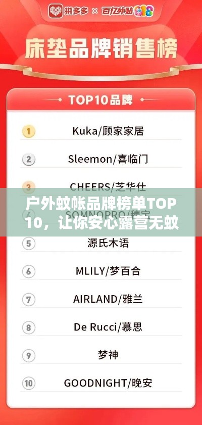 户外蚊帐品牌榜单TOP10,让你安心露营无蚊扰