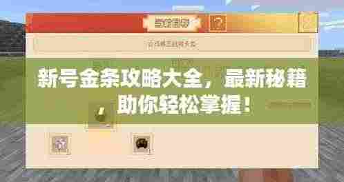 新号金条攻略大全,最新秘籍,助你轻松掌握!